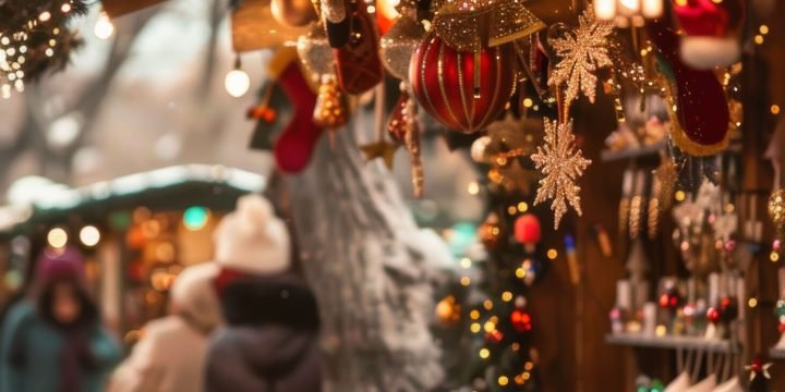 un-puesto-festivo-en-el-mercado-navideno-con-adornos-de-navidad-hechos-mano-y-luces-parpadeantes
